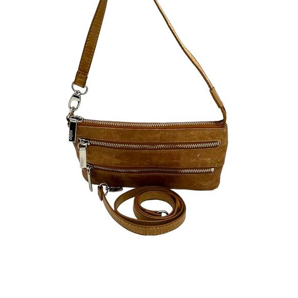 Hobo Purse Crossbody 'CRISTEL' Organizer Convertible Clutch Bag Cognac Brown - Picture 10 of 13